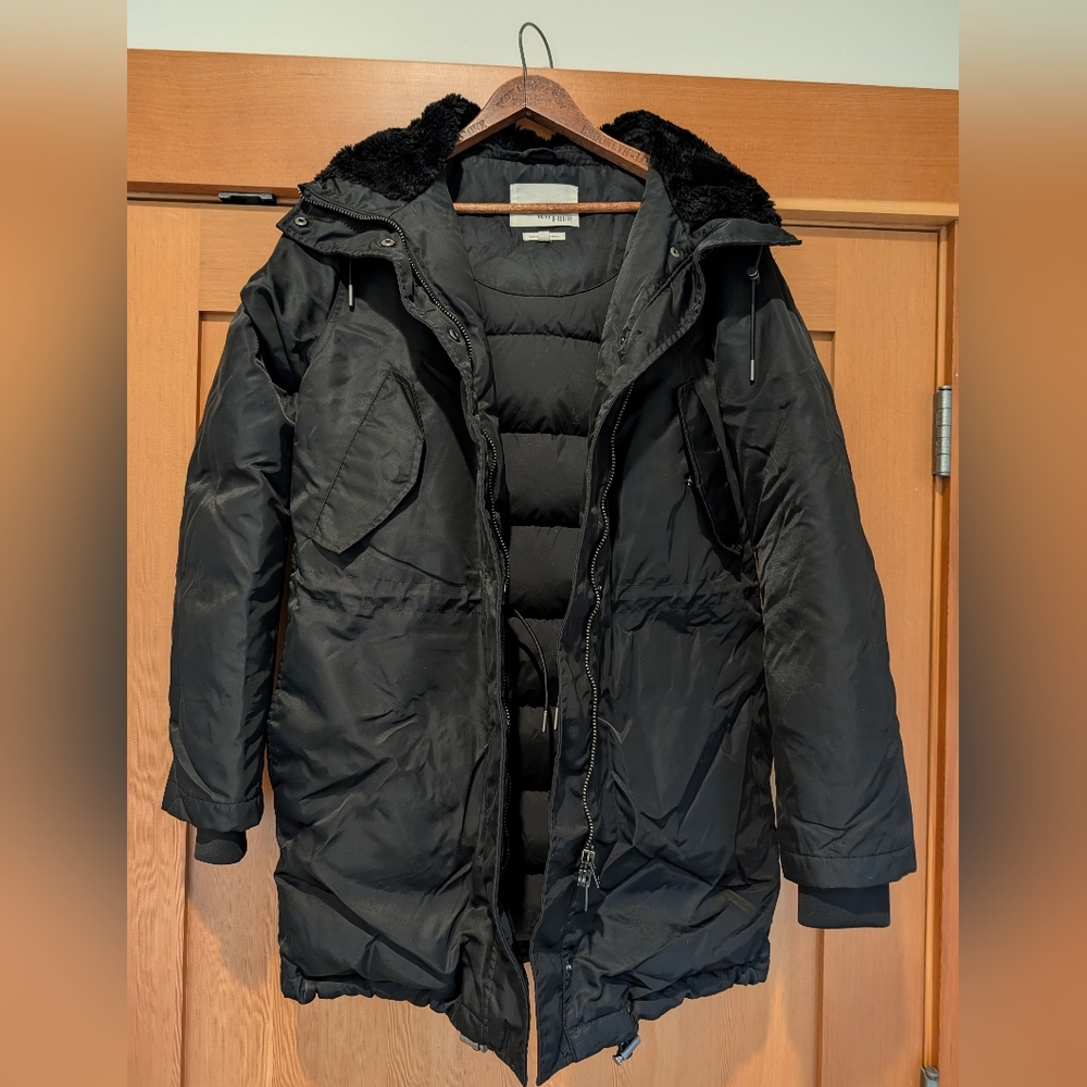 Aritzia Wilfred Free Goose Down Parka Black Size Small EUC